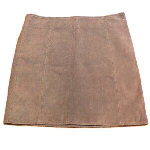BlankNYC  Brown Suede Leather Mini Skirt. Lined, Back Zip, Pocketless. Size 27